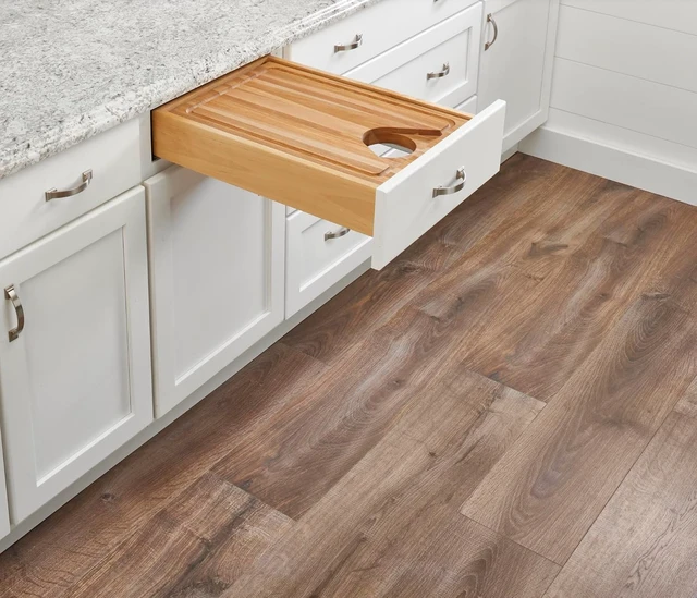 Alt view image 3 of 7 - Wood Base Cabinet Cutting Board Drawer Replacement System w/Soft-Close