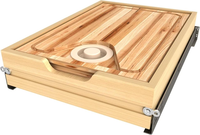 Alt view image 4 of 7 - Wood Base Cabinet Cutting Board Drawer Replacement System w/Soft-Close