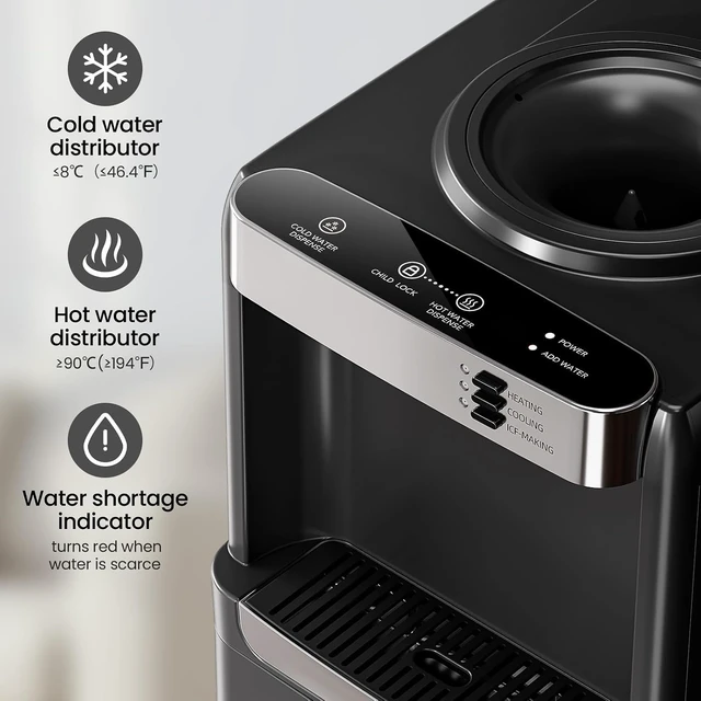 Alt view image 3 of 7 - Water Dispenser with Ice Maker, 3 in 1 Water Cooler, Top Loading