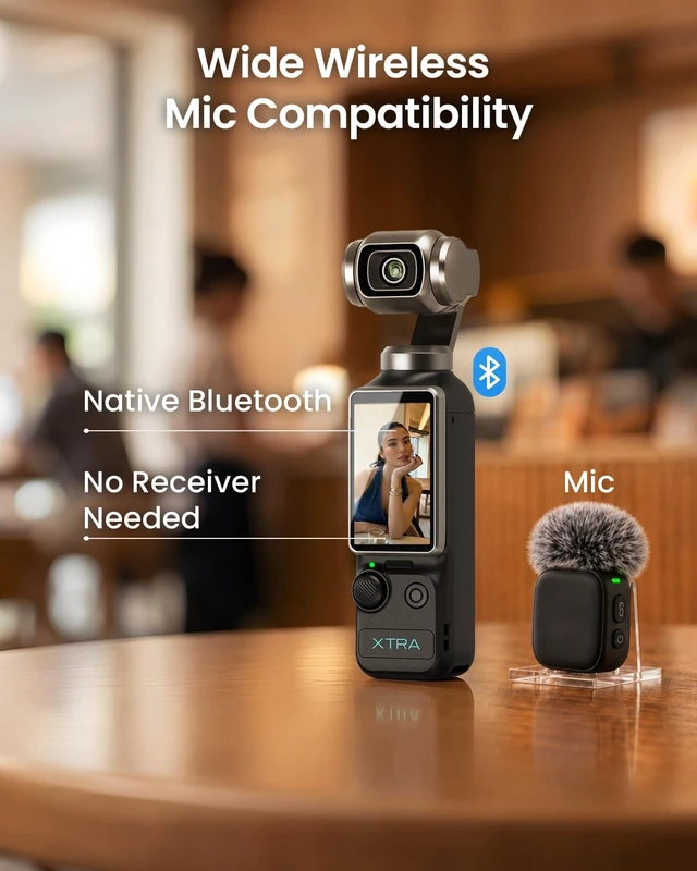 Alt view image 7 of 7 - Xtra Muse, Vlogging Camera with 1'' CMOS & 4K/120fps Videos, Pocket Camera with 3-Axis Gimbal Stabilizer, Fast Focusing, Face/Object Tracking, Digital Video Camera for Photography, Digital Camera