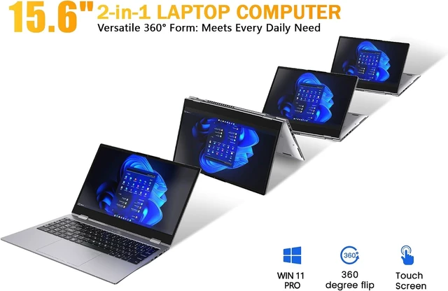 Alt view image 2 of 7 - 15.6" Yoga 2-in-1 Touchscreen Laptop, 8GB RAM 256GB SSD