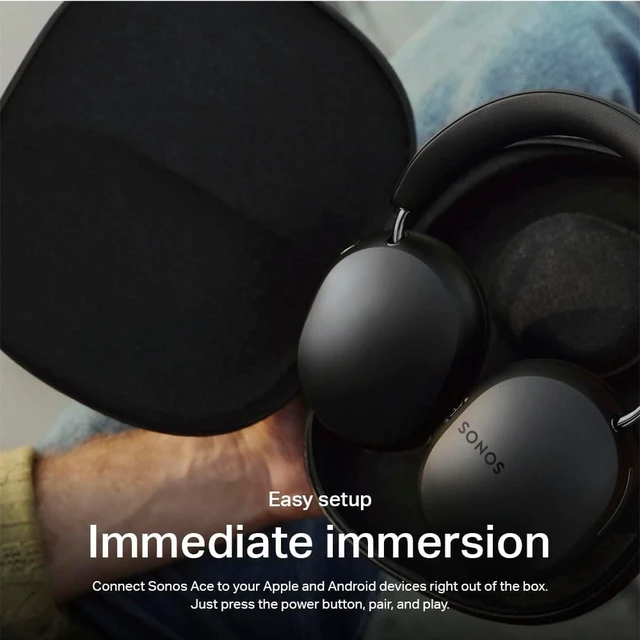Alt view image 7 of 7 - Ace Noise Cancelling Bluetooth Over-Ear Headphones - Black
