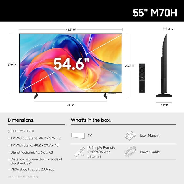 Alt view image 2 of 6 - 55-Inch Class M70H Series, Mini LED, 4K, Smart TV, 2026 Model