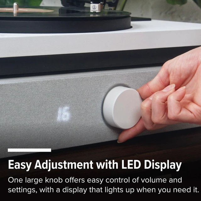 Alt view image 6 of 7 - Spinbase 2 Speaker System Designed for Turntables; Phono Input, BT, Analog and Optical Input, ISOGroove Anti-Feedback, with Remote Control - (White)