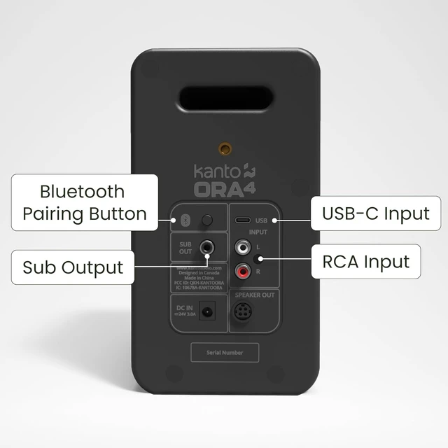 Alt view image 3 of 7 - ORA4 Powered Bluetooth Desktop Speakers - Pair Matte Black