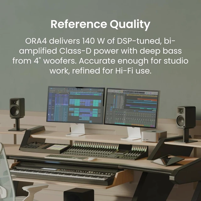 Alt view image 5 of 7 - ORA4 Powered Bluetooth Desktop Speakers - Pair Matte Black