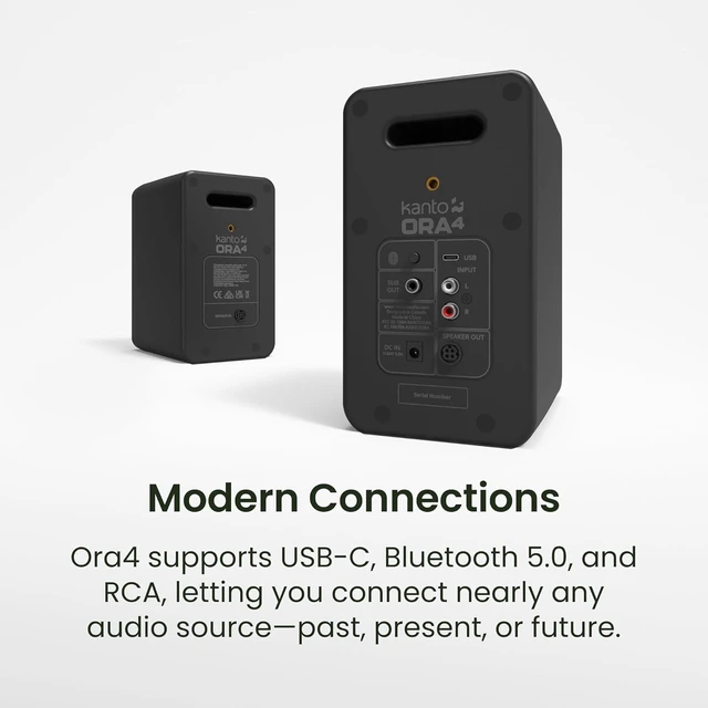Alt view image 6 of 7 - ORA4 Powered Bluetooth Desktop Speakers - Pair Matte Black