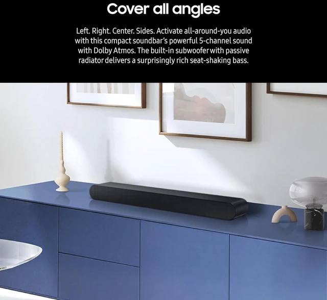 Alt view image 3 of 7 - S60D 5.0ch Soundbar w/Wireless Dolby Atmos Audio, All-in-One Design, Q-Symphony, SpaceFit Sound Pro, Adaptive Sound, Game Mode Pro with Alexa Built-in, HW-S60D/ZA