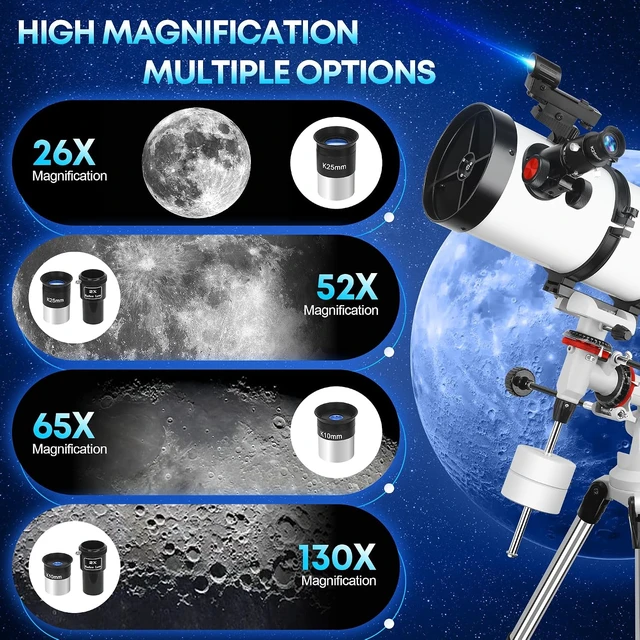 Alt view image 3 of 7 - 150EQ Professional Astronomy Telescope for Adults High Powered