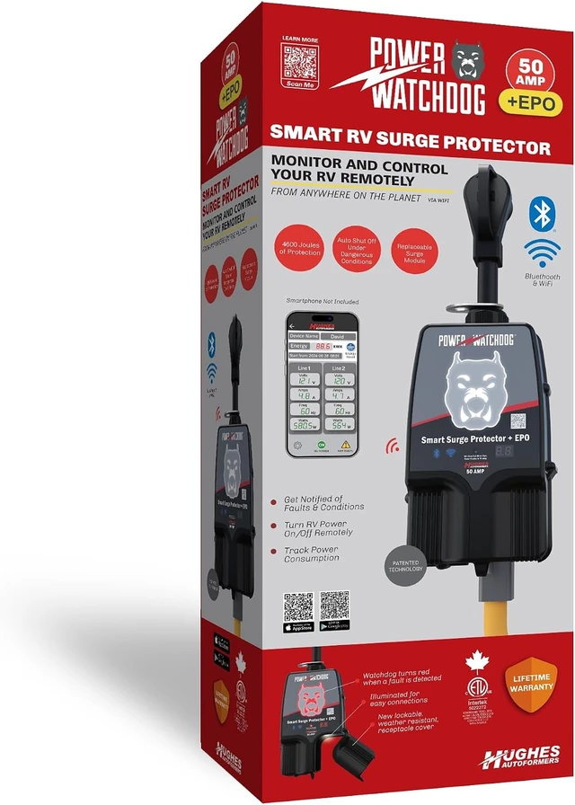 Alt view image 5 of 5 - PWD50EPOW Smart RV Surge Protector, 50A, WiFi, IP65