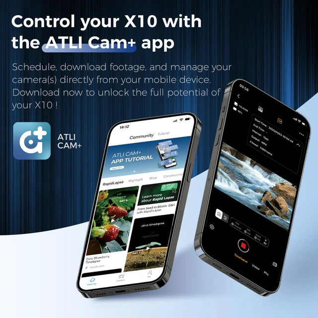 Alt view image 2 of 7 - X10 4K Time Lapse Camera Wi-Fi App Control 90-Day Ultra-Long Battery