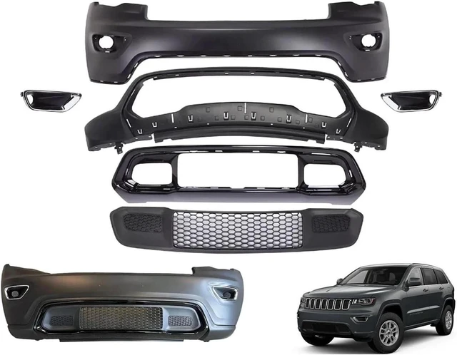 Main image of Complete Front Bumper and Grille Kit Fits for 2017-2022 Jeep Grand Cherokee