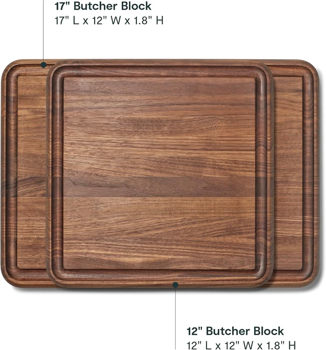 Alt view image 3 of 7 - 3-Piece Prep and Serve Butcher Block Set