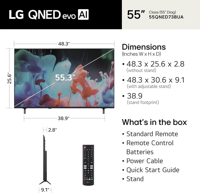 Alt view image 2 of 7 - 55-Inch Class QNED AI 4K QNED73B Series Mini LED Smart TV, 2026 Model