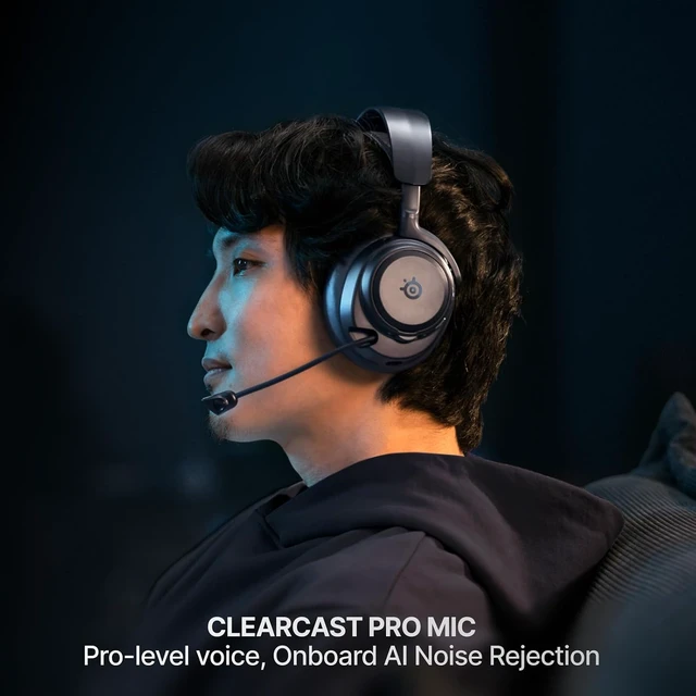 Alt view image 4 of 7 - Arctis Nova Pro Omni - Hi-Res Wireless Gaming Headset, 96kHz/24bit, ANC, ClearCast Pro Mic, AI Noise Rejection, Mobile App, Mix 2.4GHz + BT, OmniPlay PC++Xbox - Midnight Blue