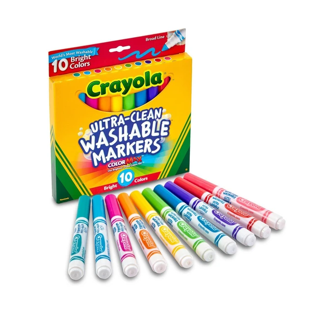 Alt view image 3 of 7 - 10ct Ultra Clean Washable Broad Line Markers, Bright Colors, Elementary School Supplies, Classroom Essentials for Teachers, Ages 3+