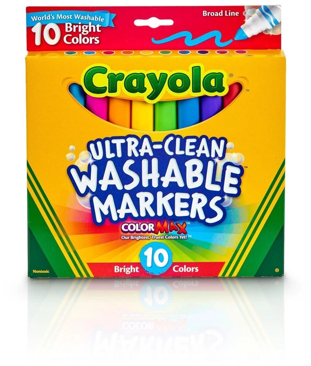 Main image of 10ct Ultra Clean Washable Broad Line Markers, Bright Colors, Elementary School Supplies, Classroom Essentials for Teachers, Ages 3+