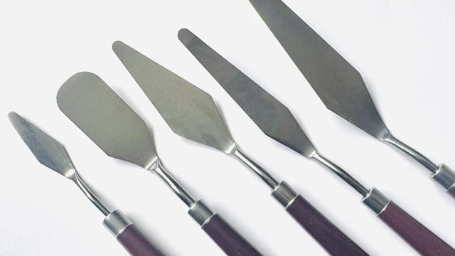 Alt view image 3 of 3 - 5pcs Palette Knife,Stainless Steel Spatula Palette Knife set, Pallet Knife,Painting Knives,Oil Painting Accessories for Oil, Canvas, Acrylic Painting By EGYPAMID