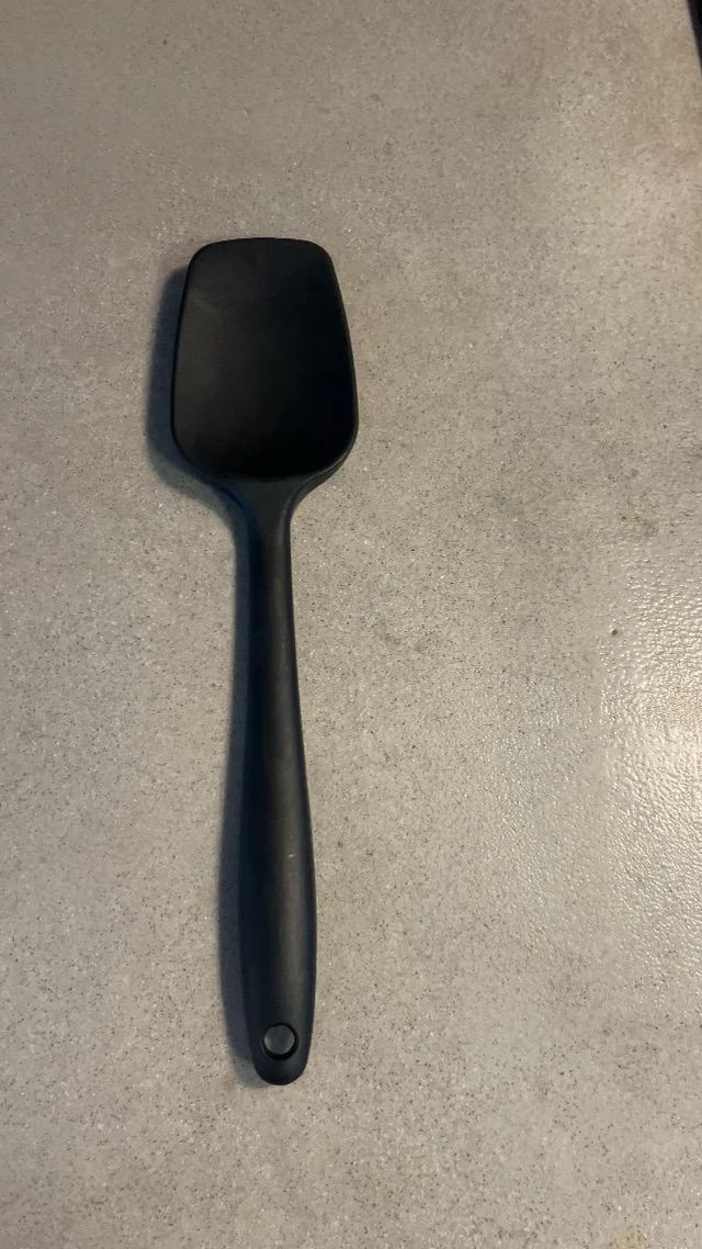 Alt view image 3 of 4 - Silicone Spatula Spoon, 11.2" Heat Resistan Rubber Spoonula, Black Non-Stick Spootula with Seamless, Flexible Scrapers for Baking Mixing Serving, Stirring. (Large 11.2)