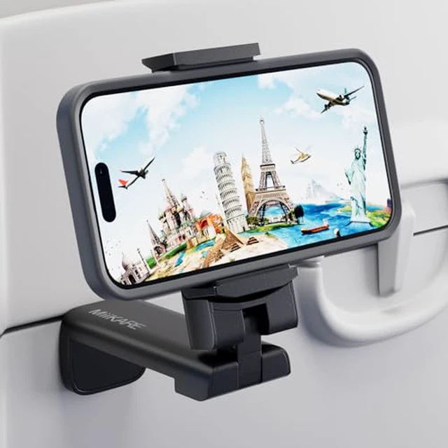 Alt view image 2 of 5 - Airplane Phone Holder Mount, Plane Travel Essentials Gift, Black
