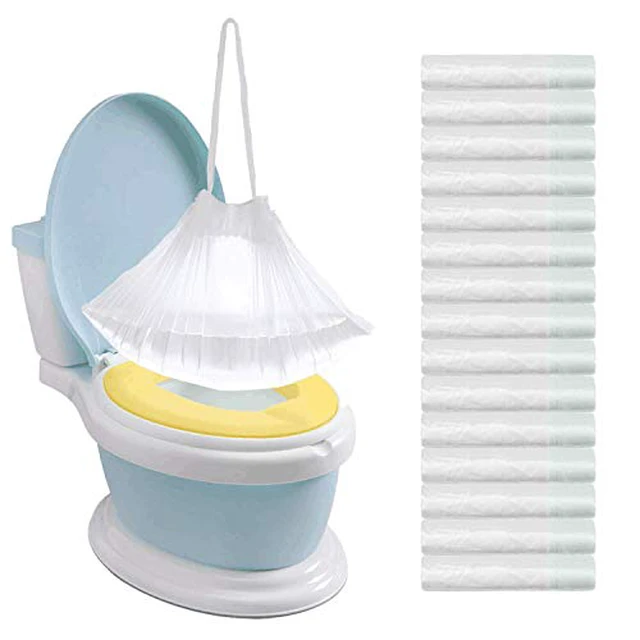 Alt view image 2 of 7 - 200 Pack Portable Potty Chair Liners with Drawstring, Potty Bags Liners Disposable for Baby Toilet Potty Training Seat