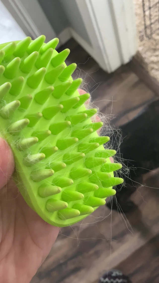 Alt view image 5 of 6 - Pet Silicone Shampoo Brush for Long & Short Hair Medium Large Pets Dogs Cats,Shower Wash Curry Brush,Dog hair Products Accessories Dog Back Massage for Long & Short Hair Small Large Pets Dogs(