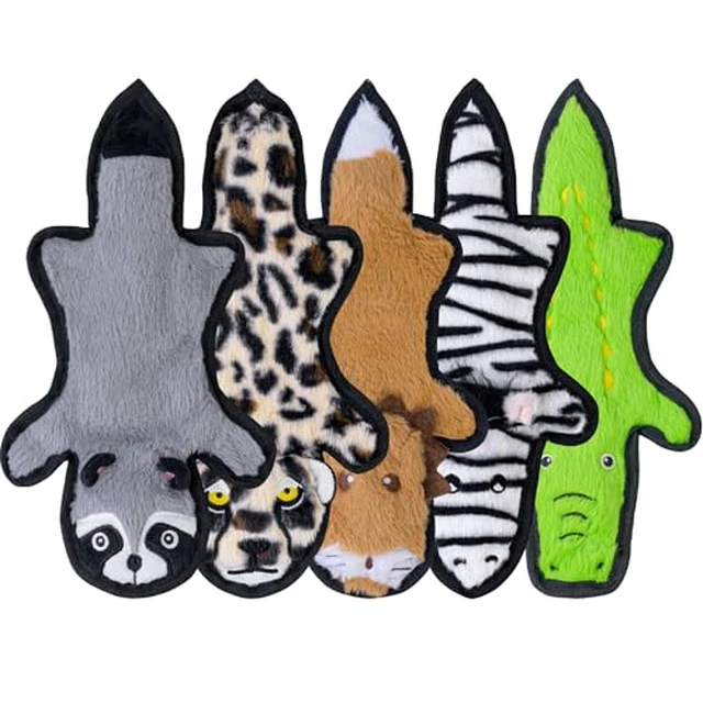 Alt view image 2 of 6 - No Stuffing Dog Toys Crinkle Squeaky, Long Lasting Chews for Aggressive, Durable Plush Dog Puppy Chew Toys for Teething, with 6 Tough Layers for Small Medium Large Breed-5pack,Large