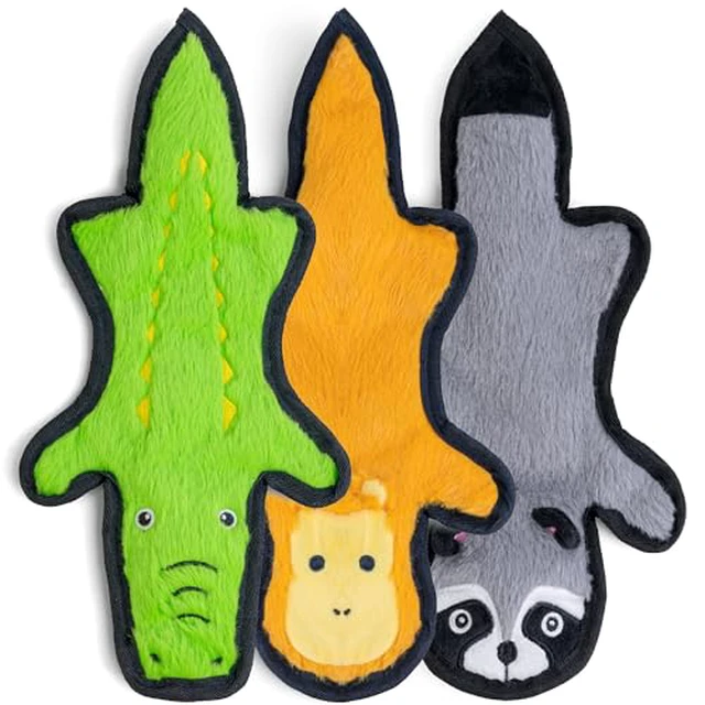 Alt view image 3 of 6 - No Stuffing Dog Toys Crinkle Squeaky, Long Lasting Chews for Aggressive, Durable Plush Dog Puppy Chew Toys for Teething, with 6 Tough Layers for Small Medium Large Breed-5pack,Large