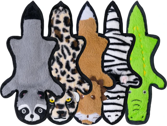 Main image of No Stuffing Dog Toys Crinkle Squeaky, Long Lasting Chews for Aggressive, Durable Plush Dog Puppy Chew Toys for Teething, with 6 Tough Layers for Small Medium Large Breed-5pack,Large