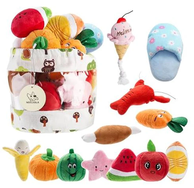 Alt view image 2 of 7 - Dog Squeaky Toys, Plush Small Dog Toys for Dogs, Stuffed with Squeakers,12 pcs Puppy Toys with a Carrying Bag for Small Medium Size