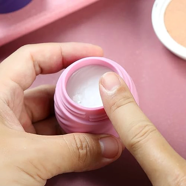 Alt view image 5 of 7 - Travel Containers for Toiletries, Silicone Cream Jars TSA Approved Size with Clear Bag, Leak-proof Accessories Lid Cosmetic Face Body Hand (4 Pack), 30ml