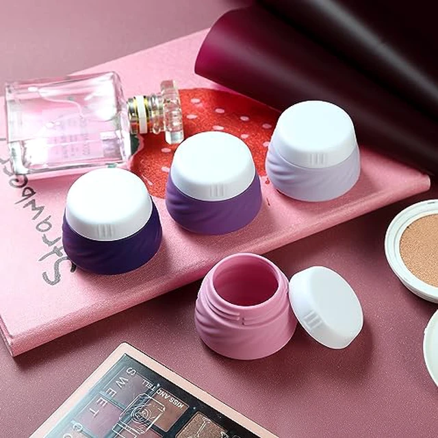 Alt view image 6 of 7 - Travel Containers for Toiletries, Silicone Cream Jars TSA Approved Size with Clear Bag, Leak-proof Accessories Lid Cosmetic Face Body Hand (4 Pack), 30ml