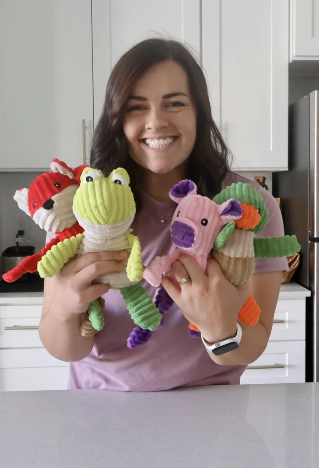 Alt view image 4 of 7 - 5 Pack Tough Dog Toys Stuffed Squeaky Dog Toys Assortment Plush Animal Dog Toy Value Bundle Puppy Pet Dog Toys for Small Medium Large Dogs