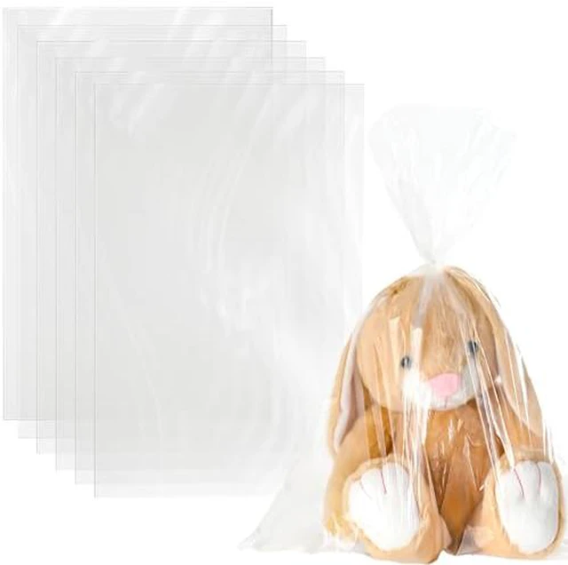 Alt view image 2 of 3 - Yeaqee 100 Pcs Large Clear Plastic Bags 18" x 24" Flat Open Poly Plastic Packaging Wrap Bags for Bread Dough Clothes Packaging Storage Toy Popcorn 1.1 Mil