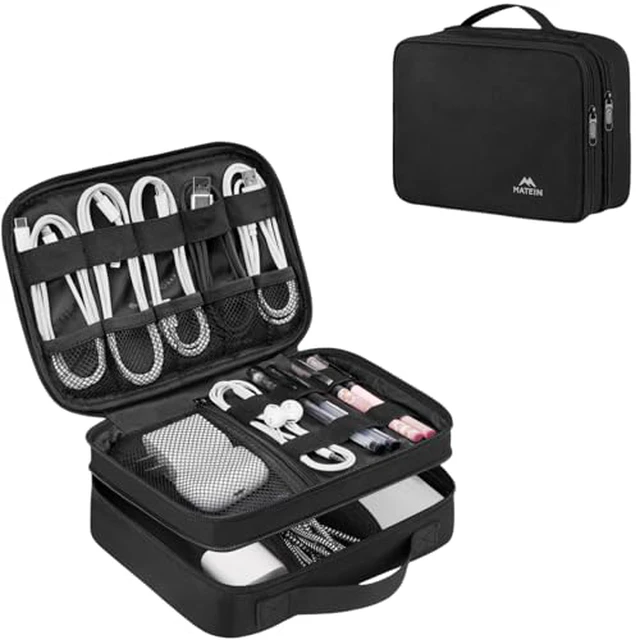 Alt view image 3 of 6 - Electronics Organizer Travel Case, Cable Organizer Bag, Black