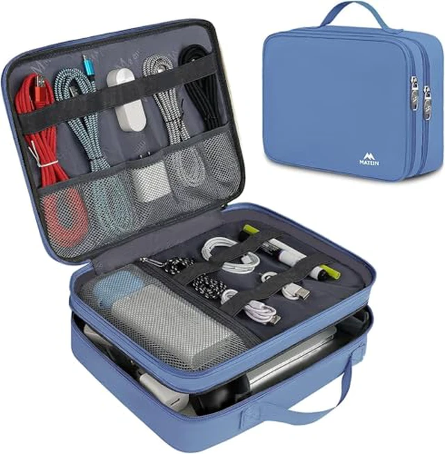 Alt view image 4 of 6 - Electronics Organizer Travel Case, Cable Organizer Bag, Black