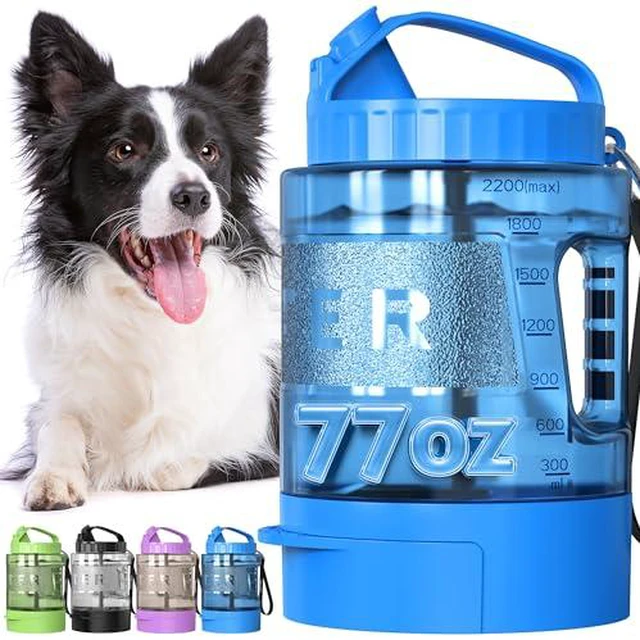 Alt view image 3 of 6 - Dog Water Bottle, Portable Water Dispenser with Bowl, Leak Proof Pet Travel Squeeze Bottle, Puppy Essentials Dog Stuff Accessories for Outdoor Walking, Hiking, Camping