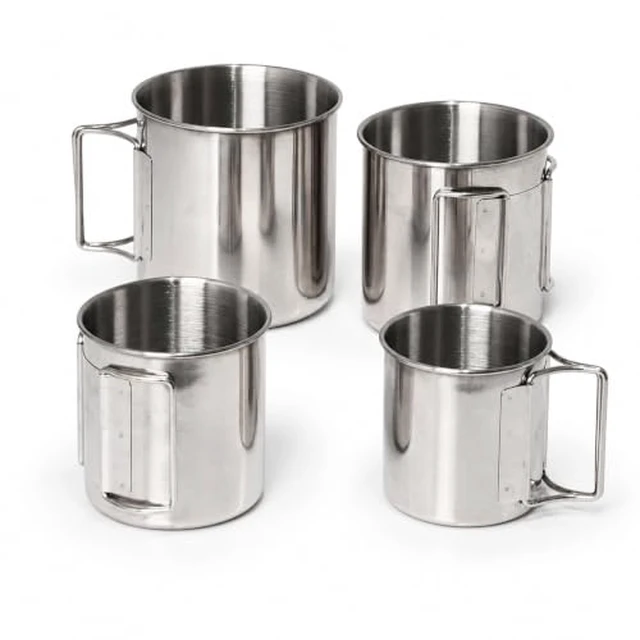 Alt view image 4 of 5 - Stainless Steel Camping Cups Mug Small Backpacking Bush Pot Set