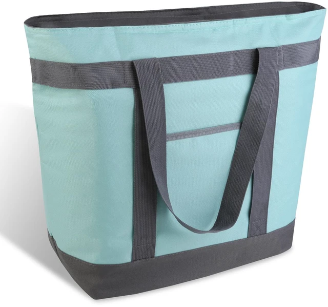 Main image of Insulated Grocery Tote Bags, Large Reusable Cooler Bags, Green, 39L