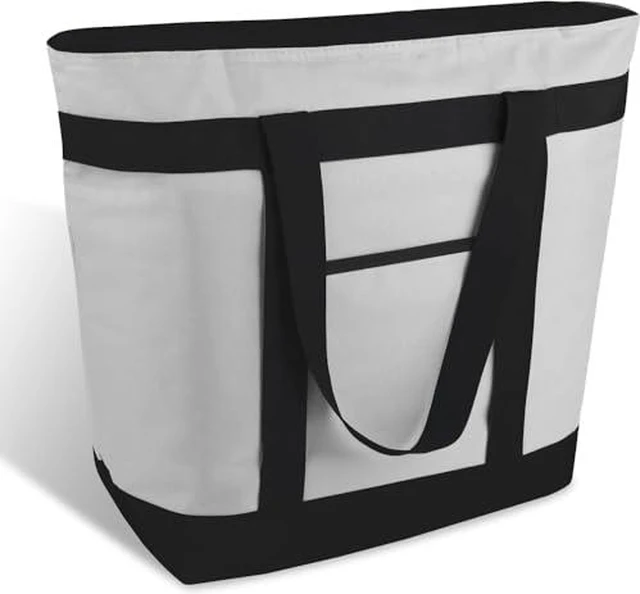 Alt view image 6 of 7 - Insulated Grocery Tote Bags, Large Reusable Cooler Bags, Green, 39L