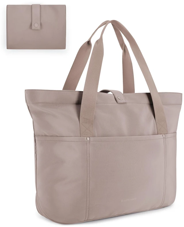 Main image of Tote Bag for Women, Foldable Tote Bag With Zipper Travel Shoulder Bag Handbag for Work