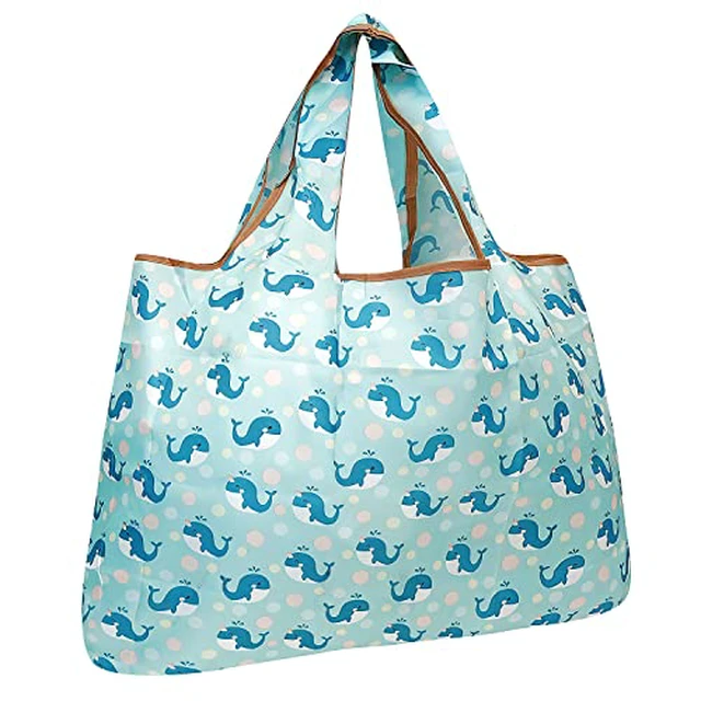 Alt view image 3 of 6 - Large Foldable Tote Nylon Reusable Grocery Bags, Hawaiian Fun