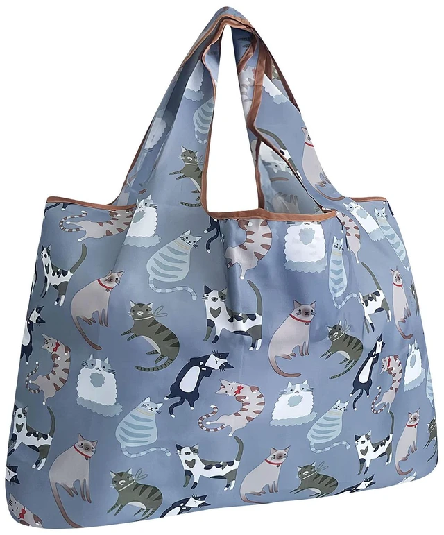 Main image of Large Foldable Tote Nylon Reusable Grocery Bags