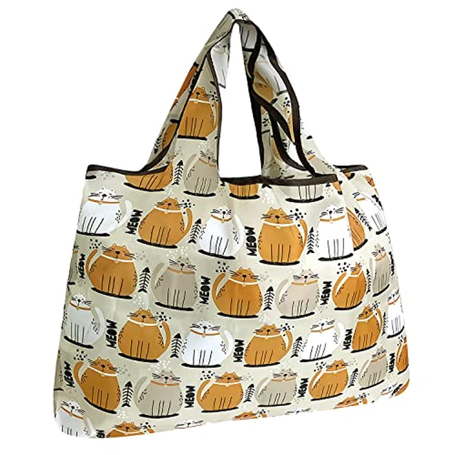 Alt view image 3 of 7 - Large Foldable Tote Nylon Reusable Grocery Bags