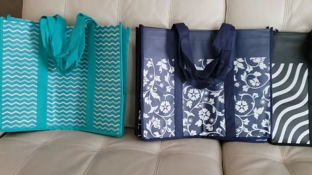 Alt view image 4 of 5 - 10 Pack Reusable Grocery Bags Waterproof Tote Bags for Shopping Groceries