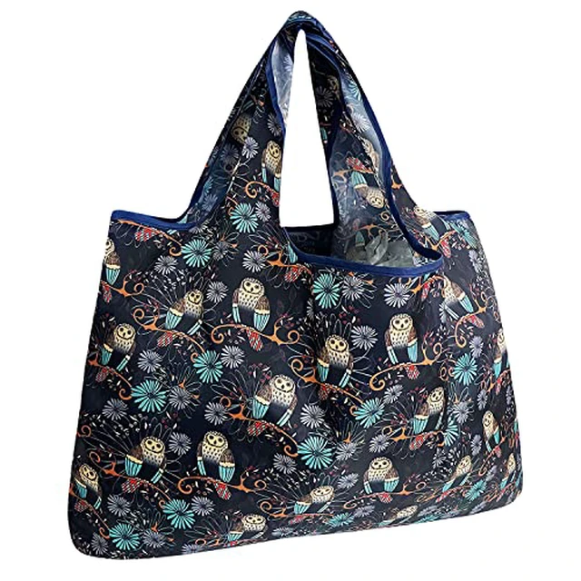 Alt view image 5 of 7 - Large Foldable Tote Nylon Reusable Grocery Bags
