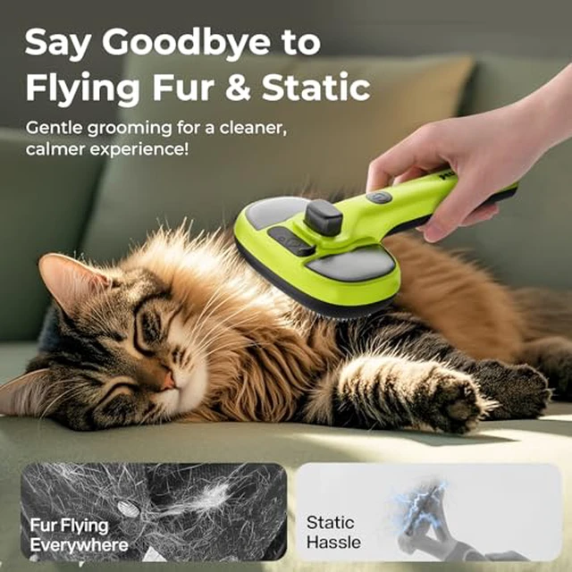 Alt view image 6 of 7 - Self-Cleaning Steam Dog Cat Brush for Heavy Shedding/Long Coats