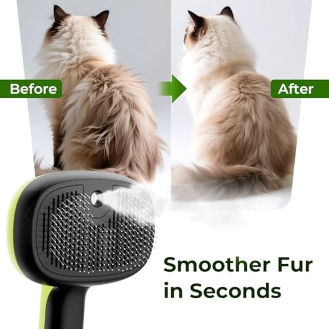 Alt view image 5 of 7 - Self-Cleaning Steam Dog Cat Brush for Heavy Shedding/Long Coats