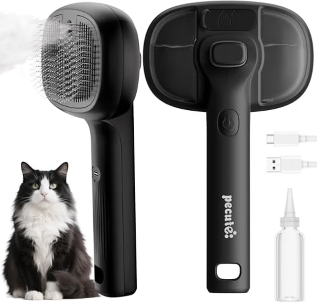 Alt view image 7 of 7 - Self-Cleaning Steam Dog Cat Brush for Heavy Shedding/Long Coats