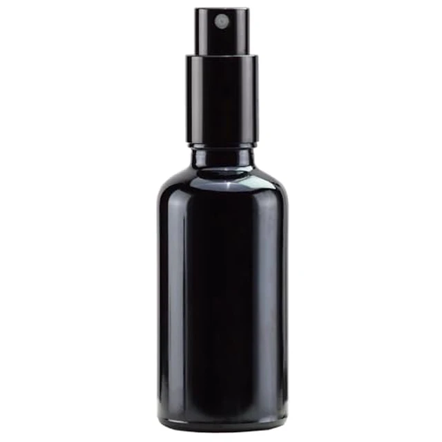 Alt view image 2 of 6 - Black Glass Spray Bottles 2oz, with Small Fine Mist Spray, Metal Cap, Refillable for Essential Oil,Travel,Cleaning,Perfume,Aromatherapy,Makeup 6 Pcs